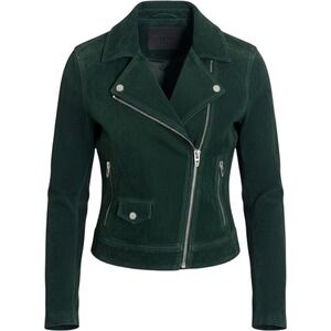 Blank NYC Suede Moto Jacket Forest Green Leather Biker 73K-9592NO Small
